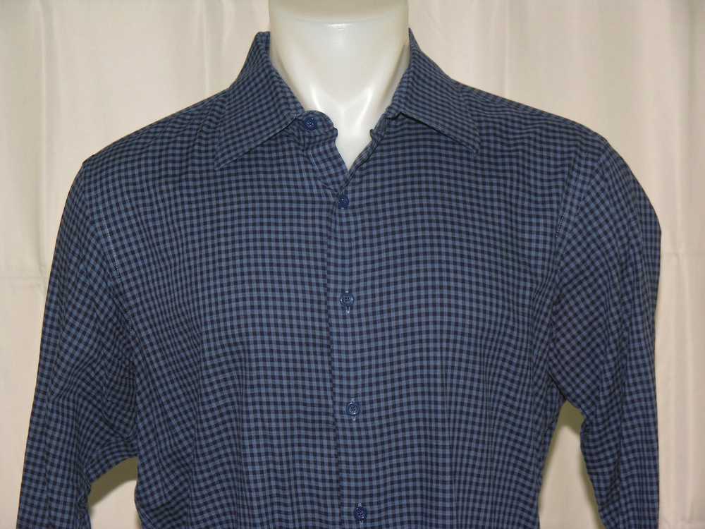 Hamilton Shirt Co. Custom Blue Check Spread Colla… - image 2