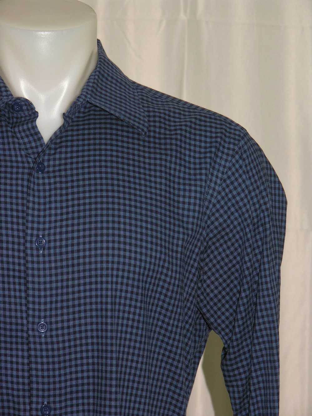 Hamilton Shirt Co. Custom Blue Check Spread Colla… - image 3