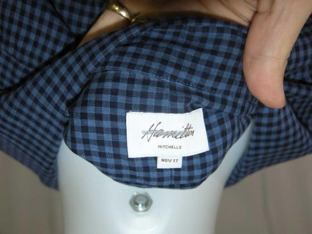 Hamilton Shirt Co. Custom Blue Check Spread Colla… - image 8