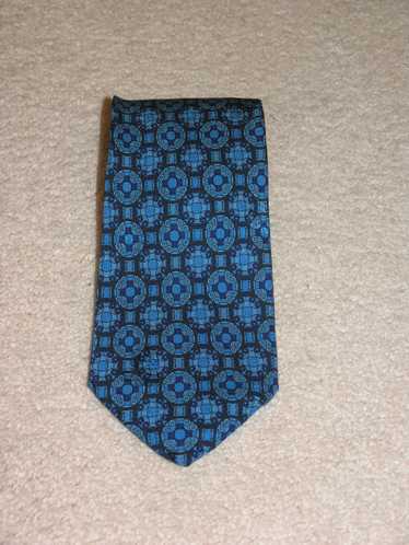 Brioni Blue Kaleidoscope Vintage Wide Silk Tie