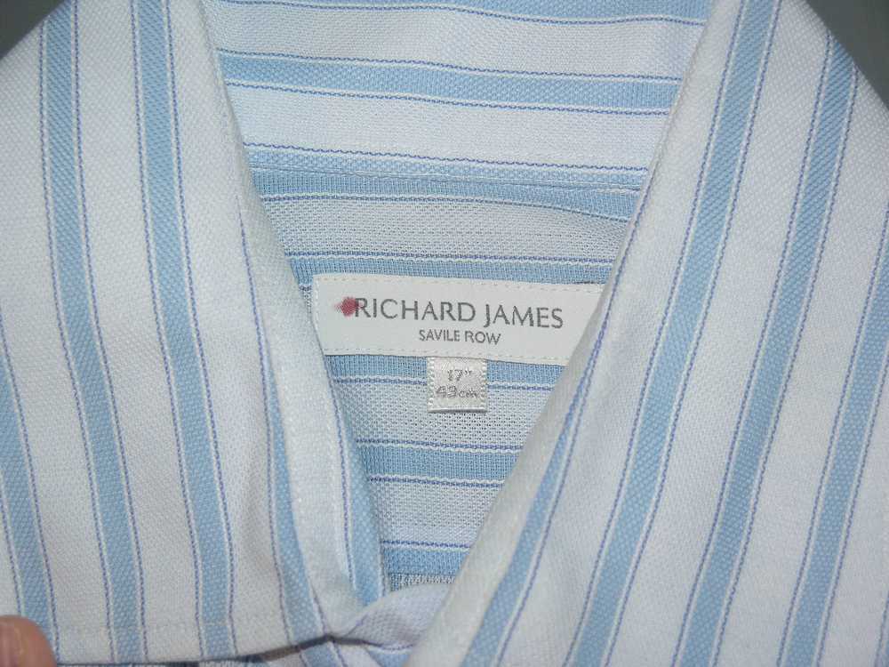 Richard James Savile Row Light Blue Striped Cotto… - image 8