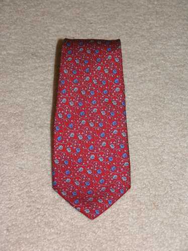 Thomas Pink Red Roses Italy Classic Width Silk Tie
