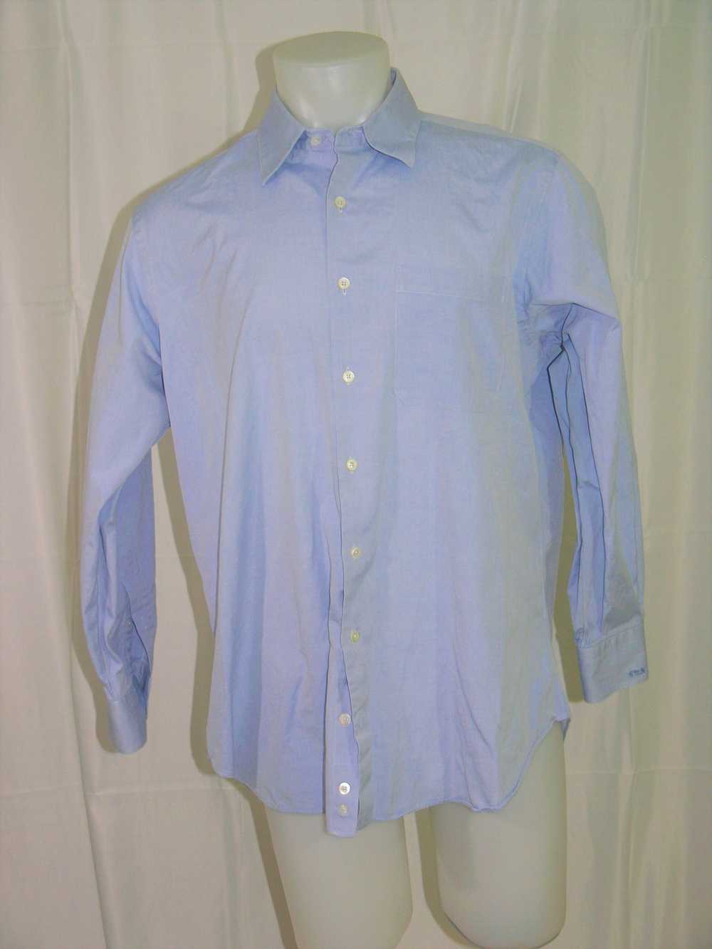 Custom × Hamilton Shirt Co. Solid Blue Dress Shir… - image 1