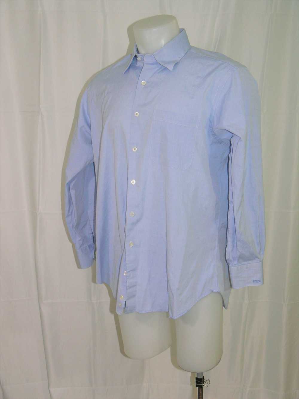 Custom × Hamilton Shirt Co. Solid Blue Dress Shir… - image 5