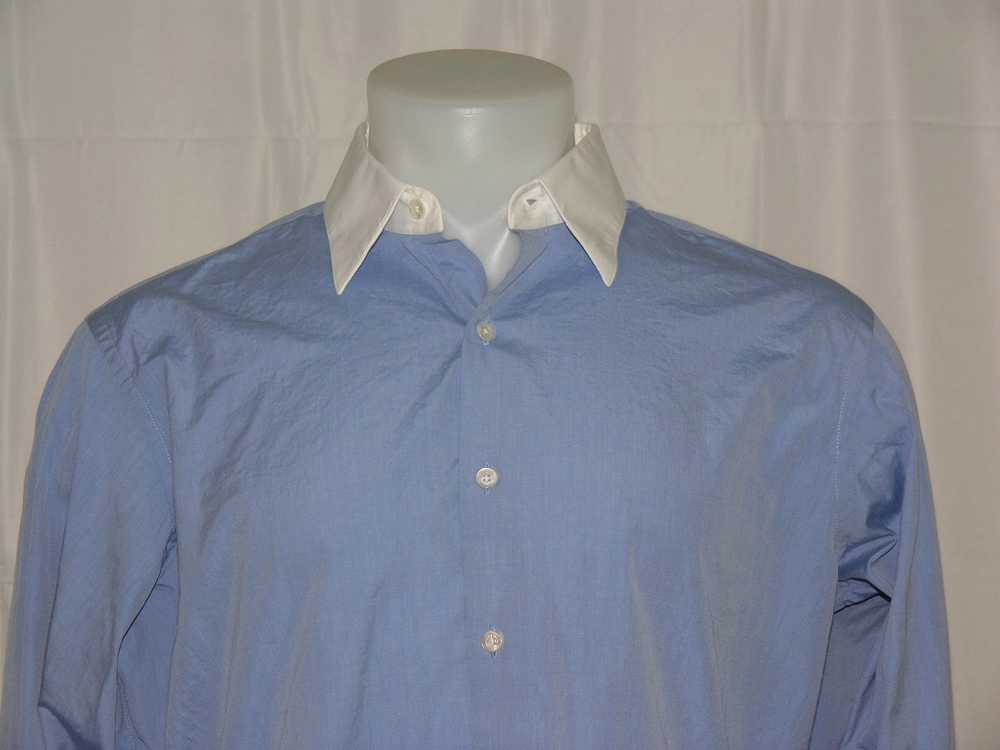 Custom × Hamilton Shirt Co. Solid Blue Contrast C… - image 2