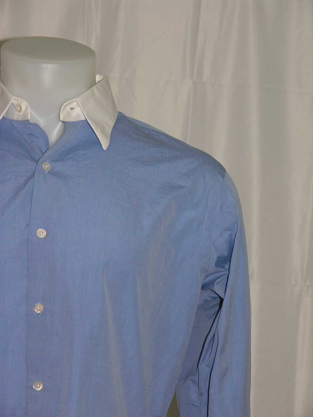 Custom × Hamilton Shirt Co. Solid Blue Contrast C… - image 3