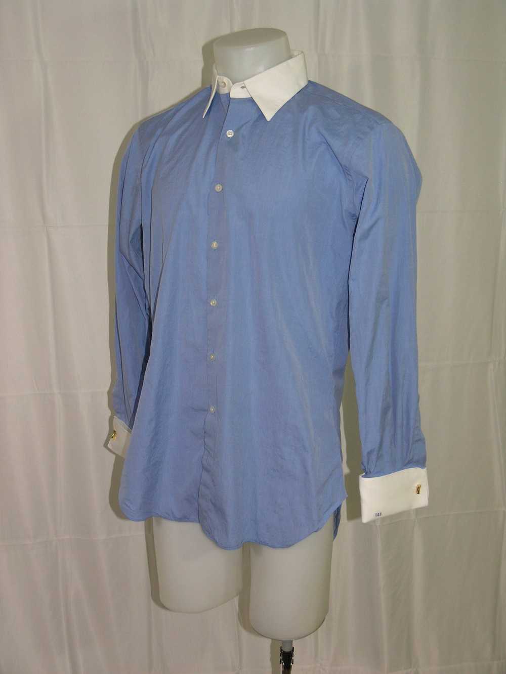 Custom × Hamilton Shirt Co. Solid Blue Contrast C… - image 5
