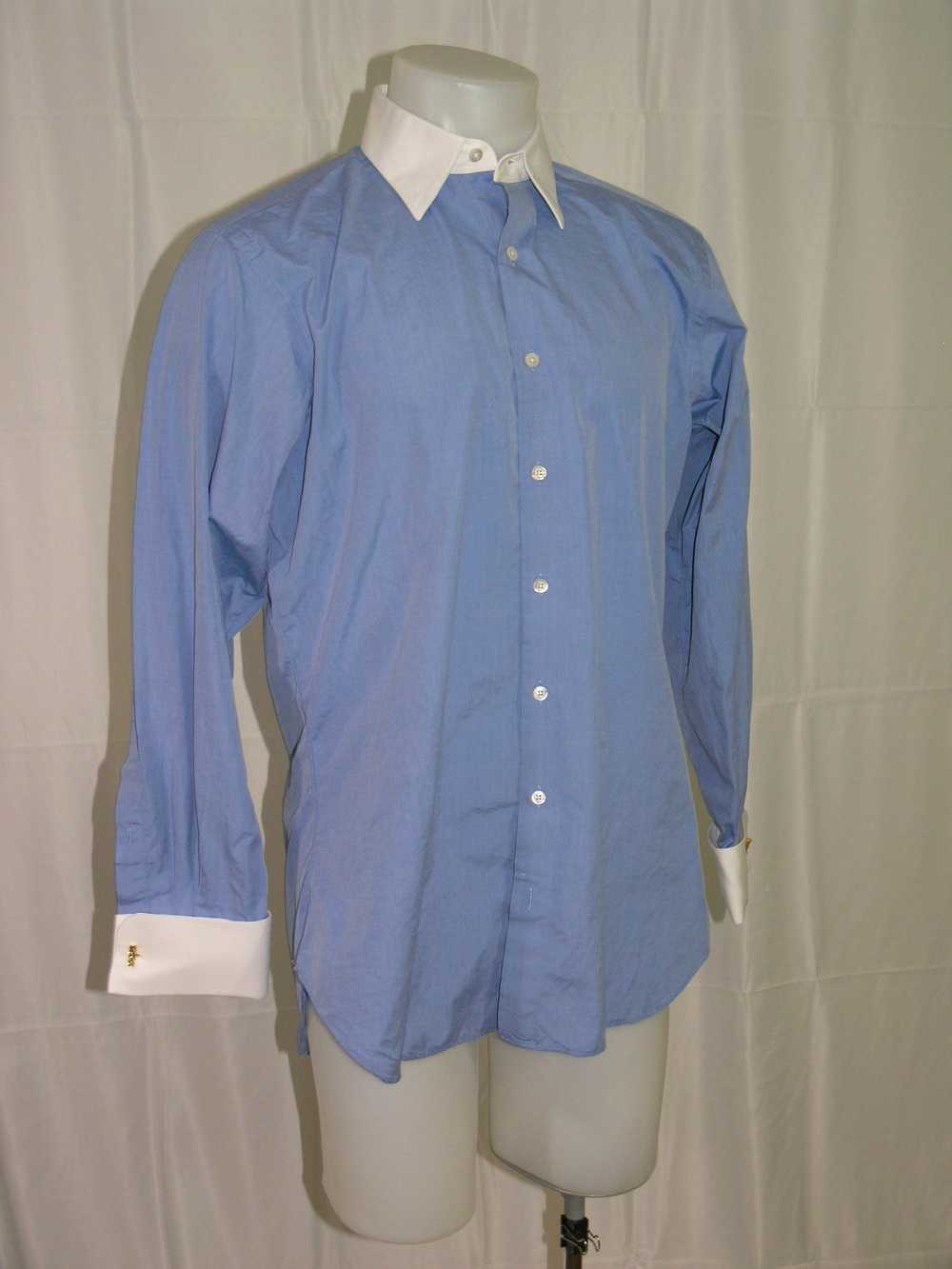 Custom × Hamilton Shirt Co. Solid Blue Contrast C… - image 6