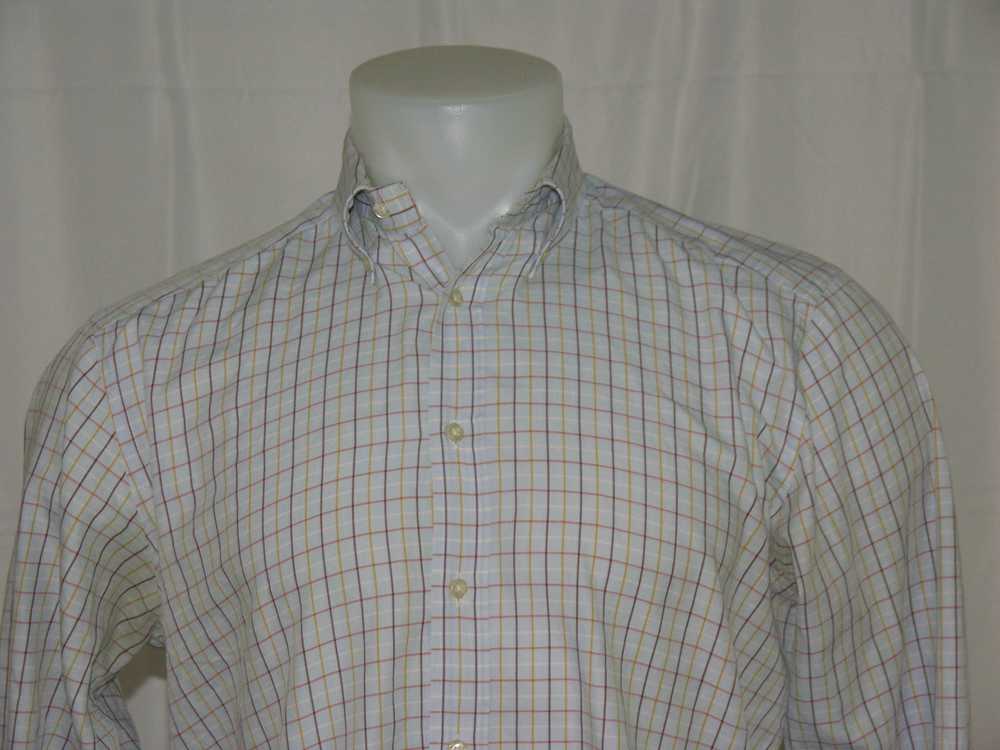 Etro Blue Plaid Cotton Oxford Collar Button Down … - image 2