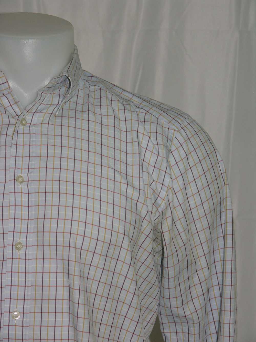 Etro Blue Plaid Cotton Oxford Collar Button Down … - image 3