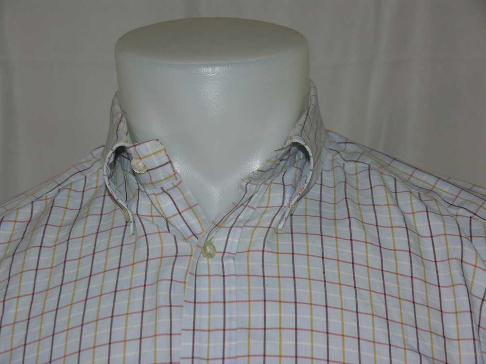Etro Blue Plaid Cotton Oxford Collar Button Down … - image 5