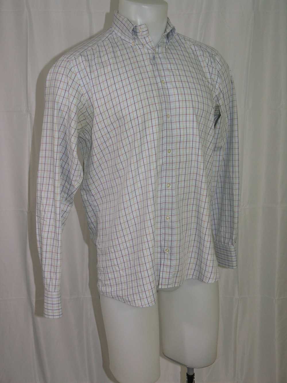 Etro Blue Plaid Cotton Oxford Collar Button Down … - image 6