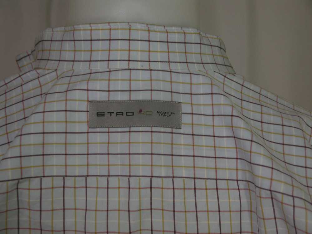 Etro Blue Plaid Cotton Oxford Collar Button Down … - image 8