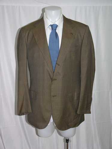 Kiton CIPA Brown Plaid 100% Cashmere Three Roll Tw