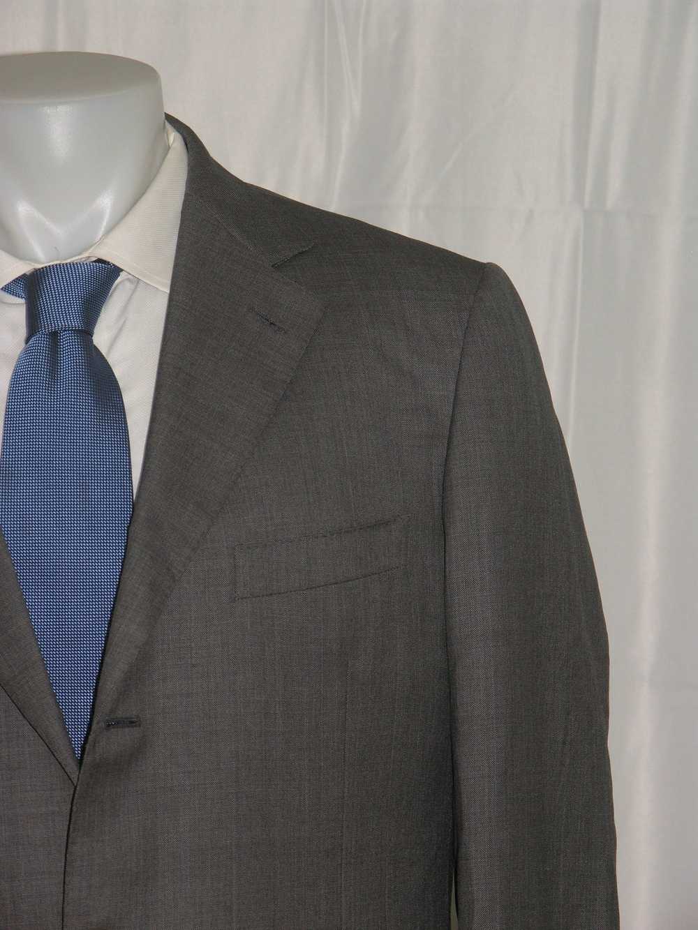 Ermenegildo Zegna Vintage Gray Chevron Weave Thre… - image 5