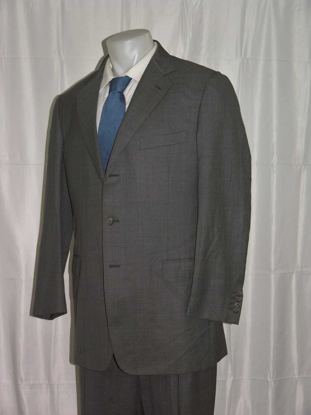 Ermenegildo Zegna Vintage Gray Chevron Weave Thre… - image 6