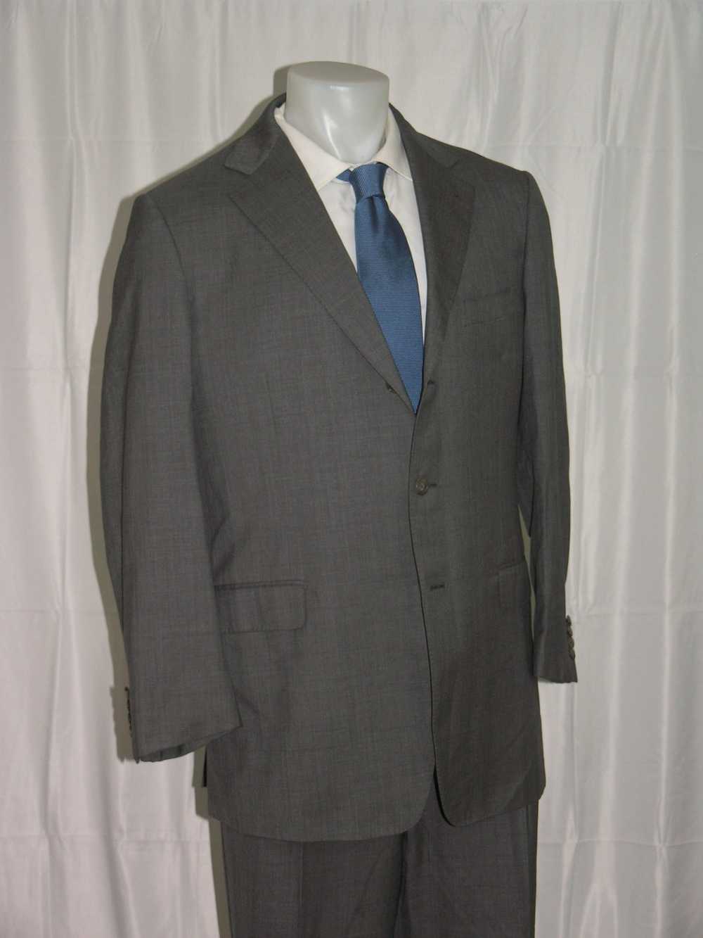 Ermenegildo Zegna Vintage Gray Chevron Weave Thre… - image 7