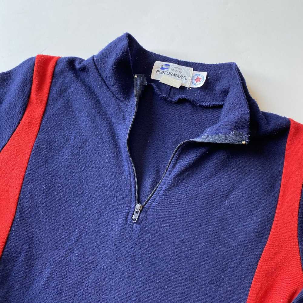 Vintage Vintage PERFORMANCE Red/Blue Quarter Zip … - image 2