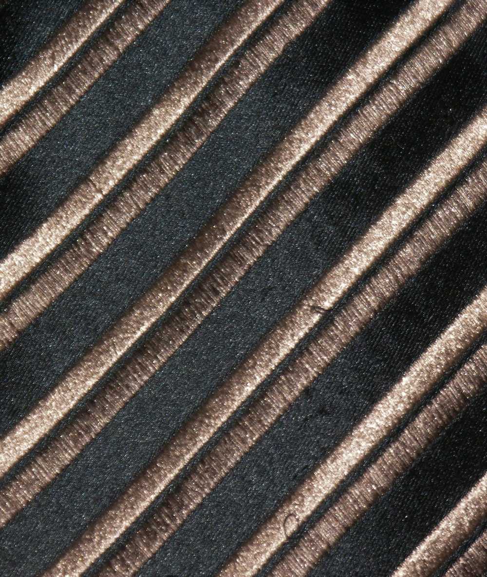 Charvet Black Striped Wide Silk Tie - image 3