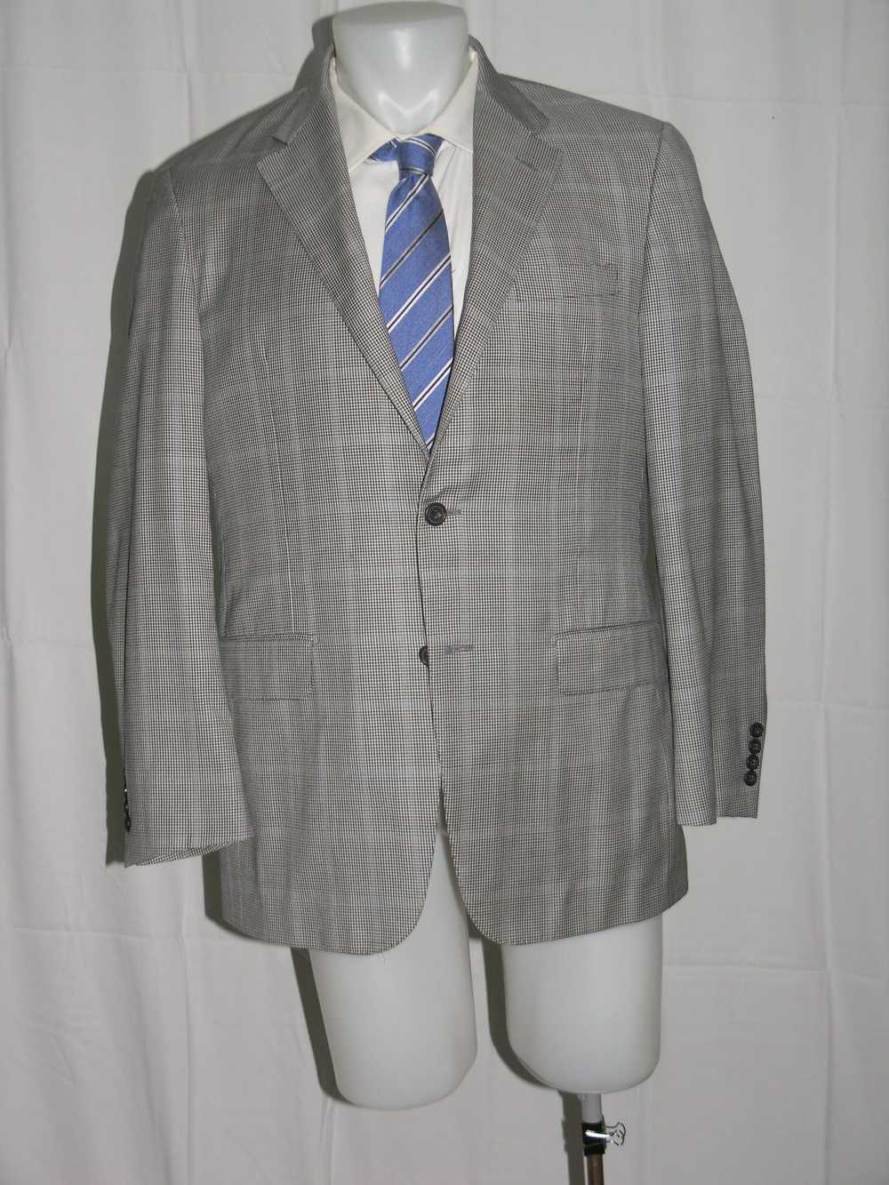 Hickey Freeman Addison Plaid Two Button Blazer - image 1