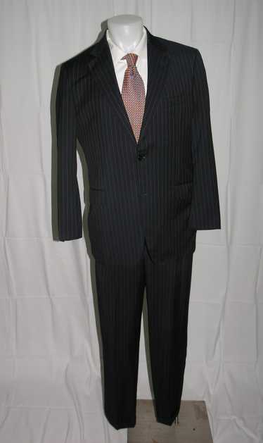 Canali 13320 Drop 7 Navy Blue Striped Two Button S