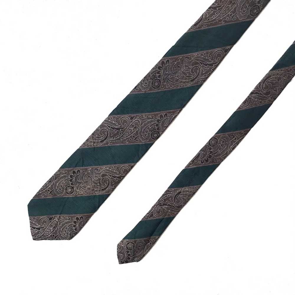 Yves Saint Laurent Vtg YSL Silk Paisley Striped N… - image 1