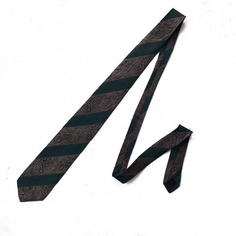 Yves Saint Laurent Vtg YSL Silk Paisley Striped N… - image 2