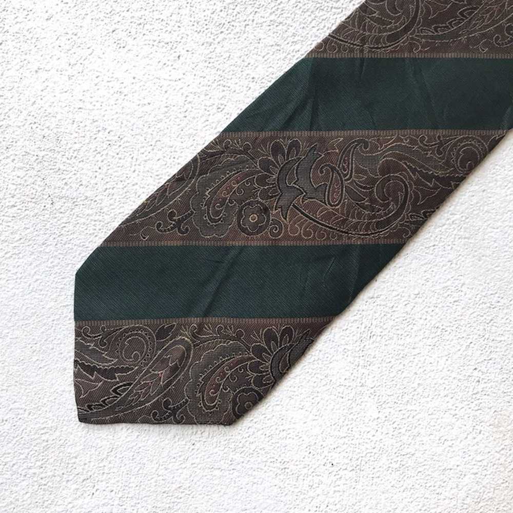 Yves Saint Laurent Vtg YSL Silk Paisley Striped N… - image 3