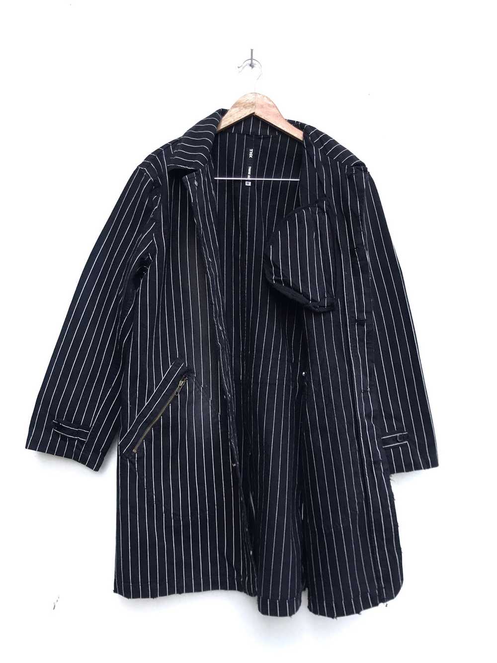 Japanese Brand Thanx God Distressed Stripes Long … - image 3