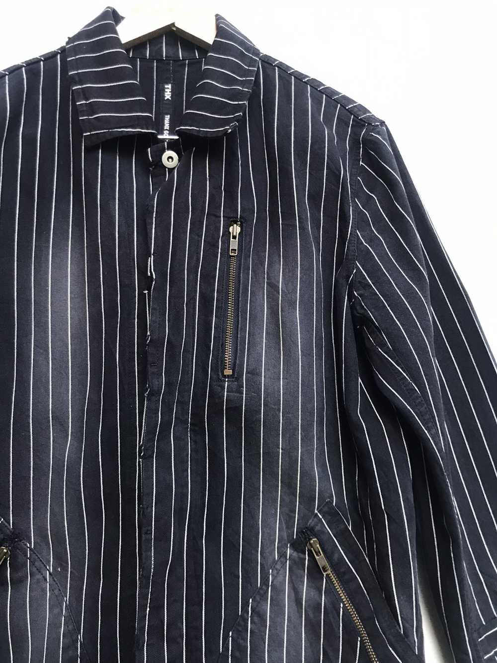 Japanese Brand Thanx God Distressed Stripes Long … - image 4