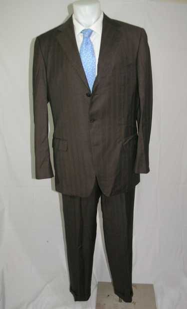 Ermenegildo Zegna Trofeo Brown Subtle Stripe Vinta