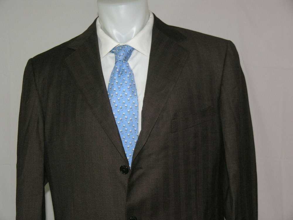 Ermenegildo Zegna Trofeo Brown Subtle Stripe Vint… - image 4