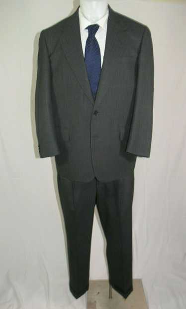Oxxford Clothes Super 100 Charcoal Stripe Bespoke 