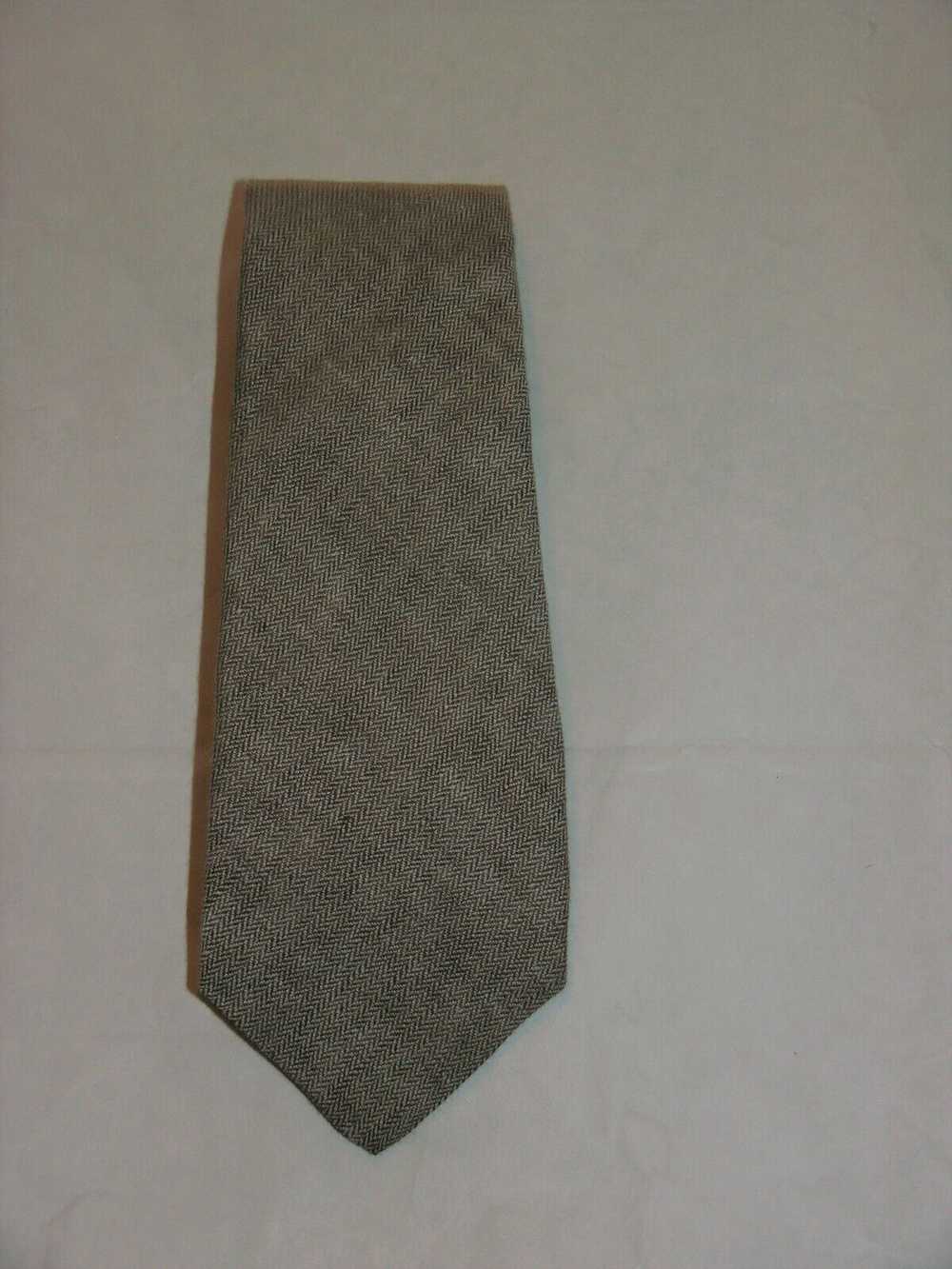 Kiton Herringbone Classic Width 100% Linen Tie - image 1