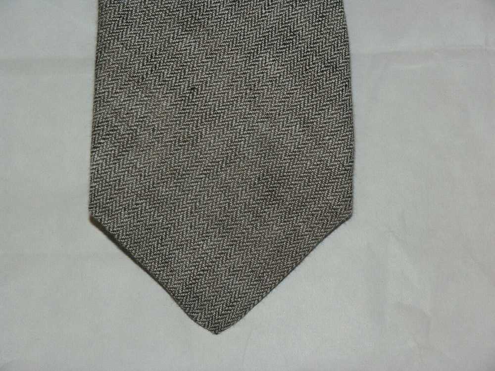 Kiton Herringbone Classic Width 100% Linen Tie - image 2