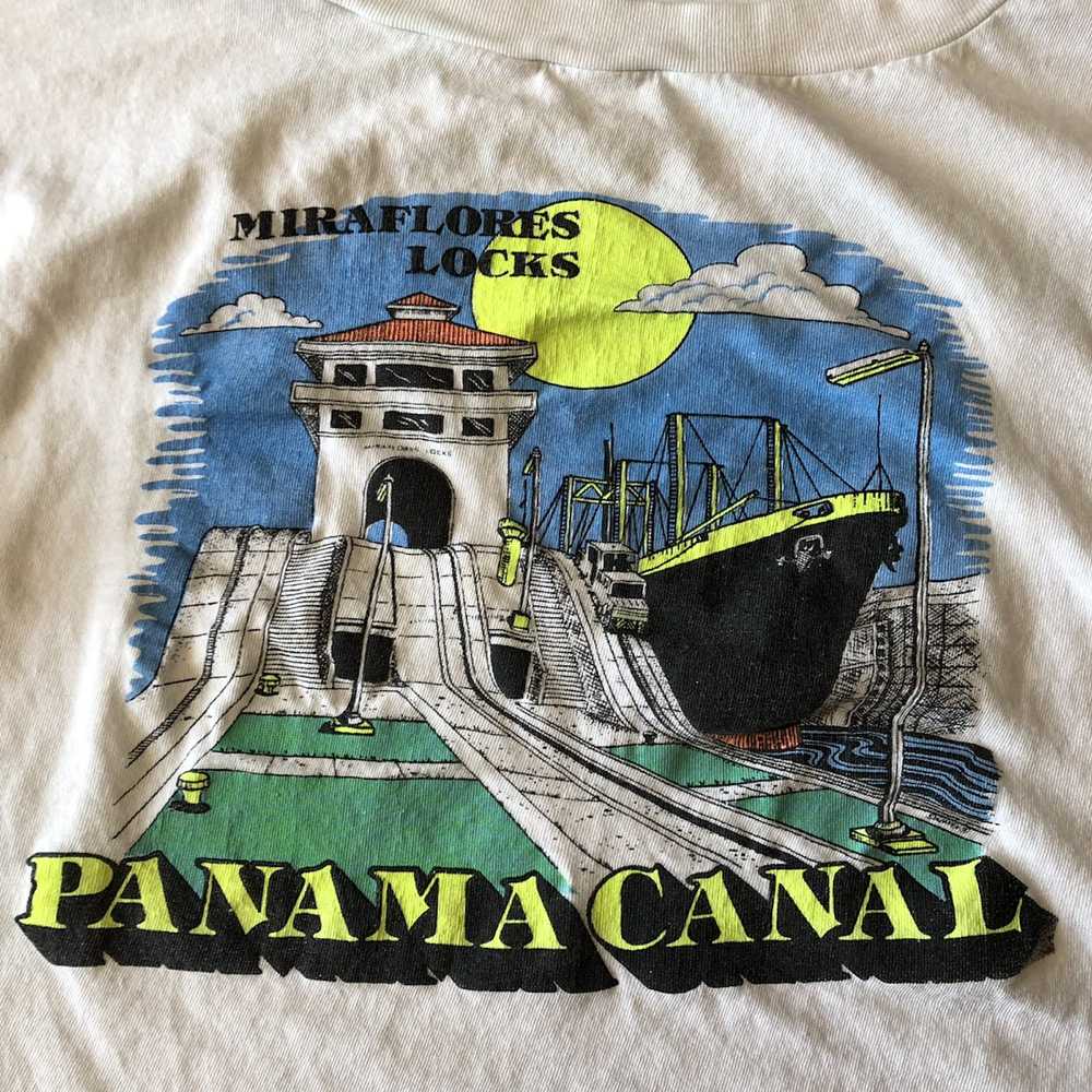 Vintage Vintage Panama Canal Neon Single Stitch 8… - image 2
