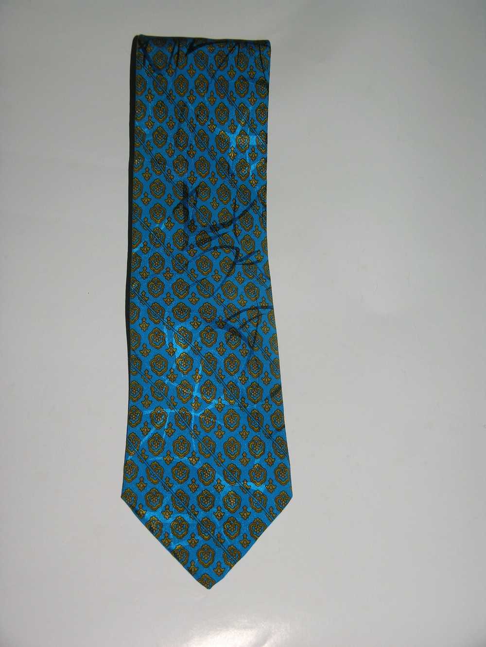 Brioni Royal Motif Turquoise Classic Width Silk T… - image 1