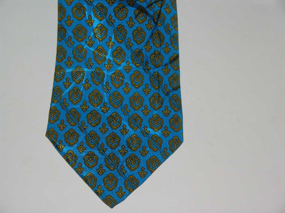 Brioni Royal Motif Turquoise Classic Width Silk T… - image 2