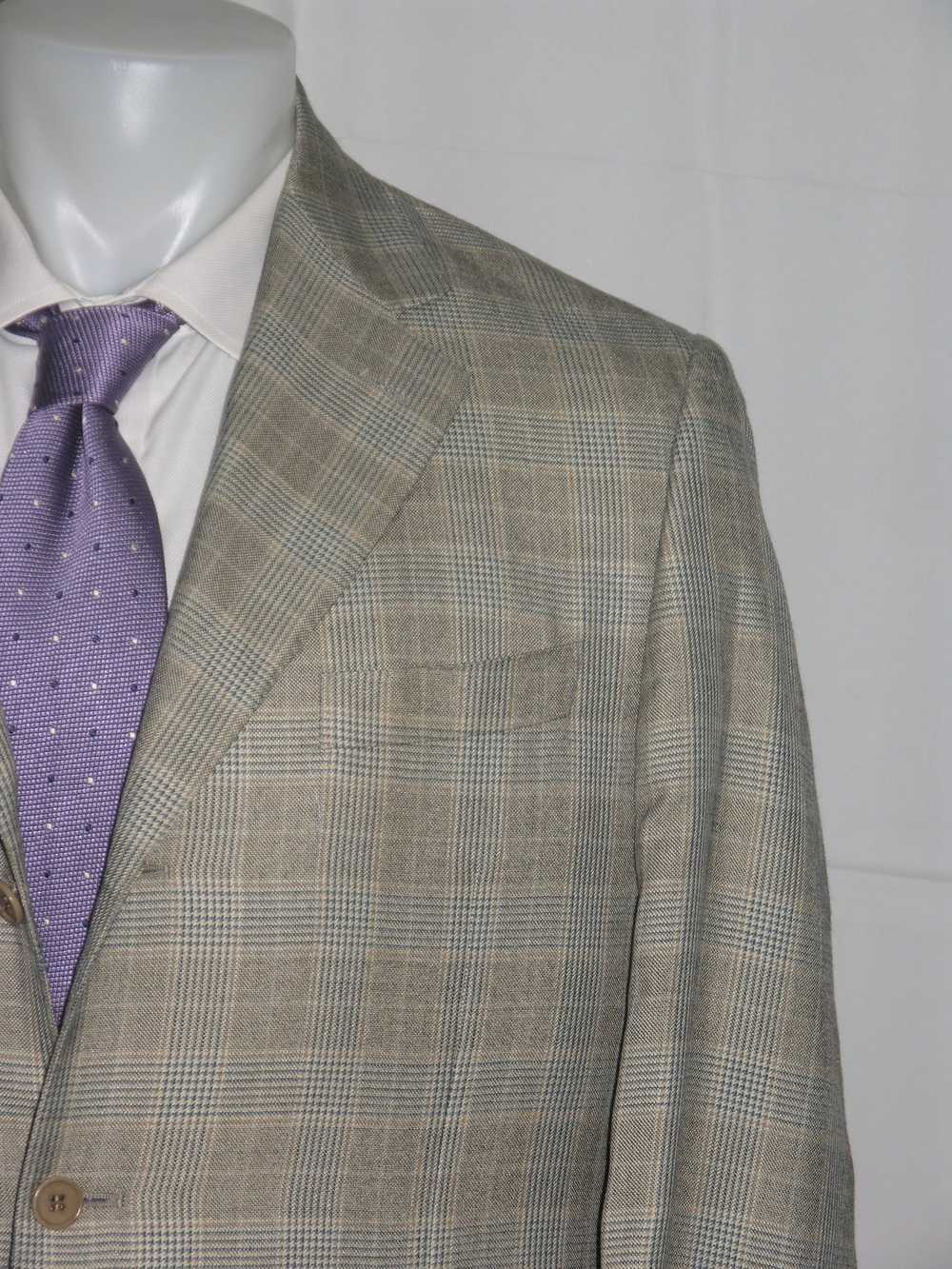 Canali Prince of Wales Silk Blend Three Button Bl… - image 3