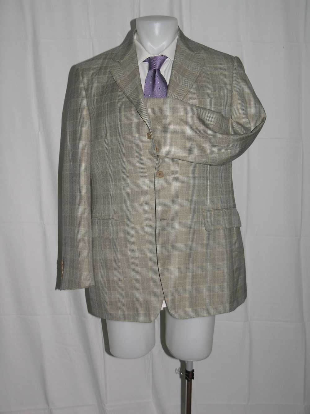 Canali Prince of Wales Silk Blend Three Button Bl… - image 5