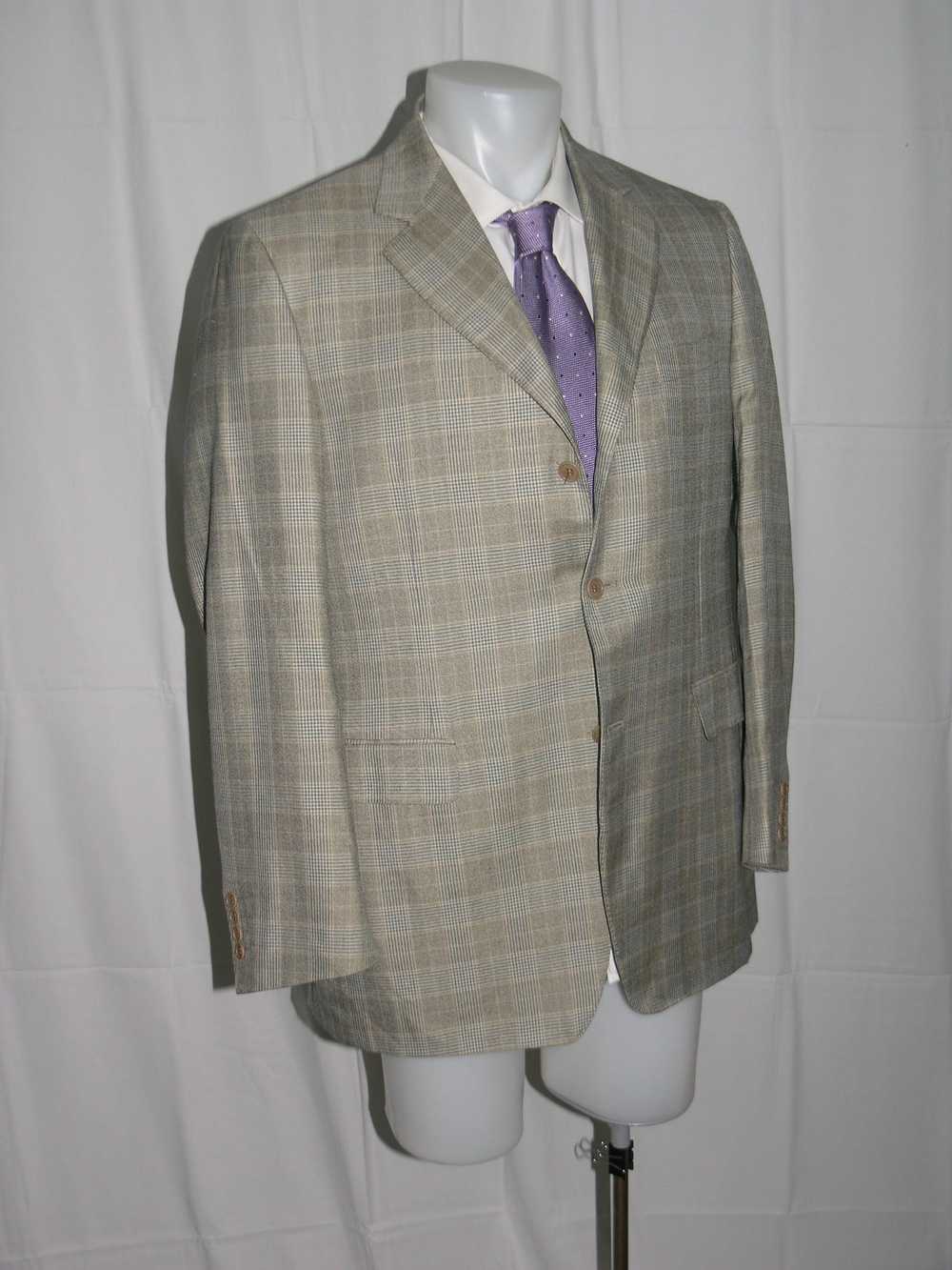 Canali Prince of Wales Silk Blend Three Button Bl… - image 6