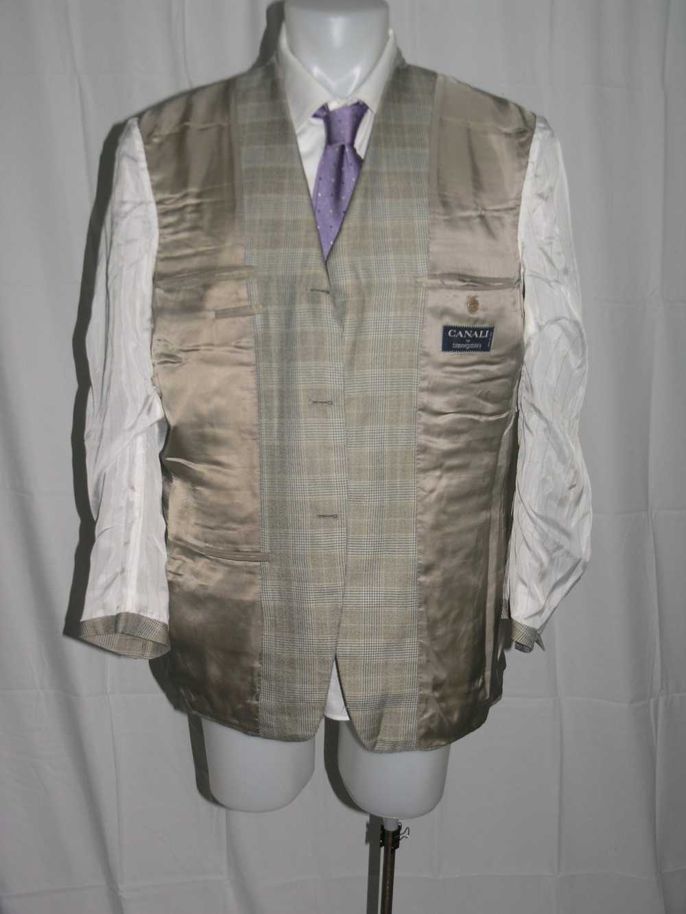 Canali Prince of Wales Silk Blend Three Button Bl… - image 8