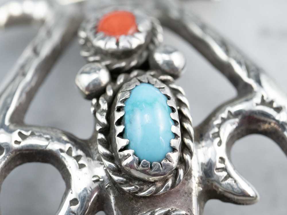 Sterling Silver Turquoise and Coral Watch Tips - image 8