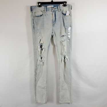 PacSun Light Blue Low Rise Cargo Flare Jeans