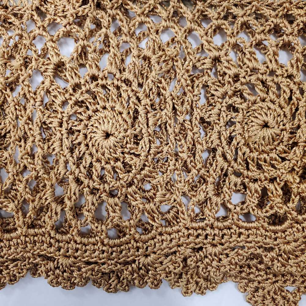 SMH Women Brown Crochet Leather Top S - image 5