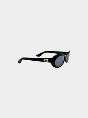 Gucci 1990s Black Small Oval Sunglasses