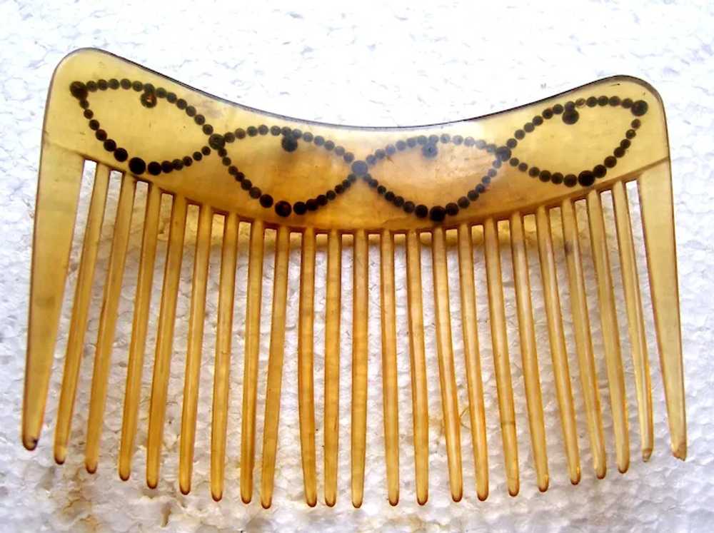 Three blonde celluloid hair combs early 20th cent… - image 10