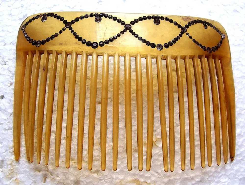 Three blonde celluloid hair combs early 20th cent… - image 3