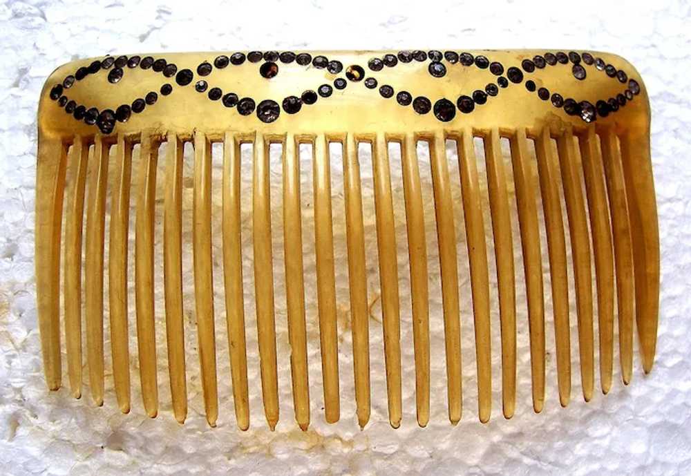 Three blonde celluloid hair combs early 20th cent… - image 4