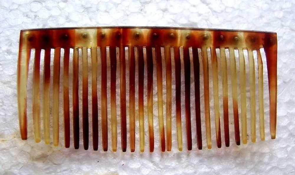 Three blonde celluloid hair combs early 20th cent… - image 6